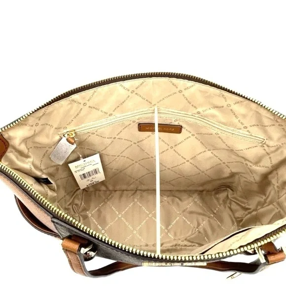 Michael Kors Large Charlotte Tote Bag & Large Trifold Wallet Brown (NWT)